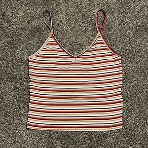 Forever 21 cropped tank, S, multi-colored stripes